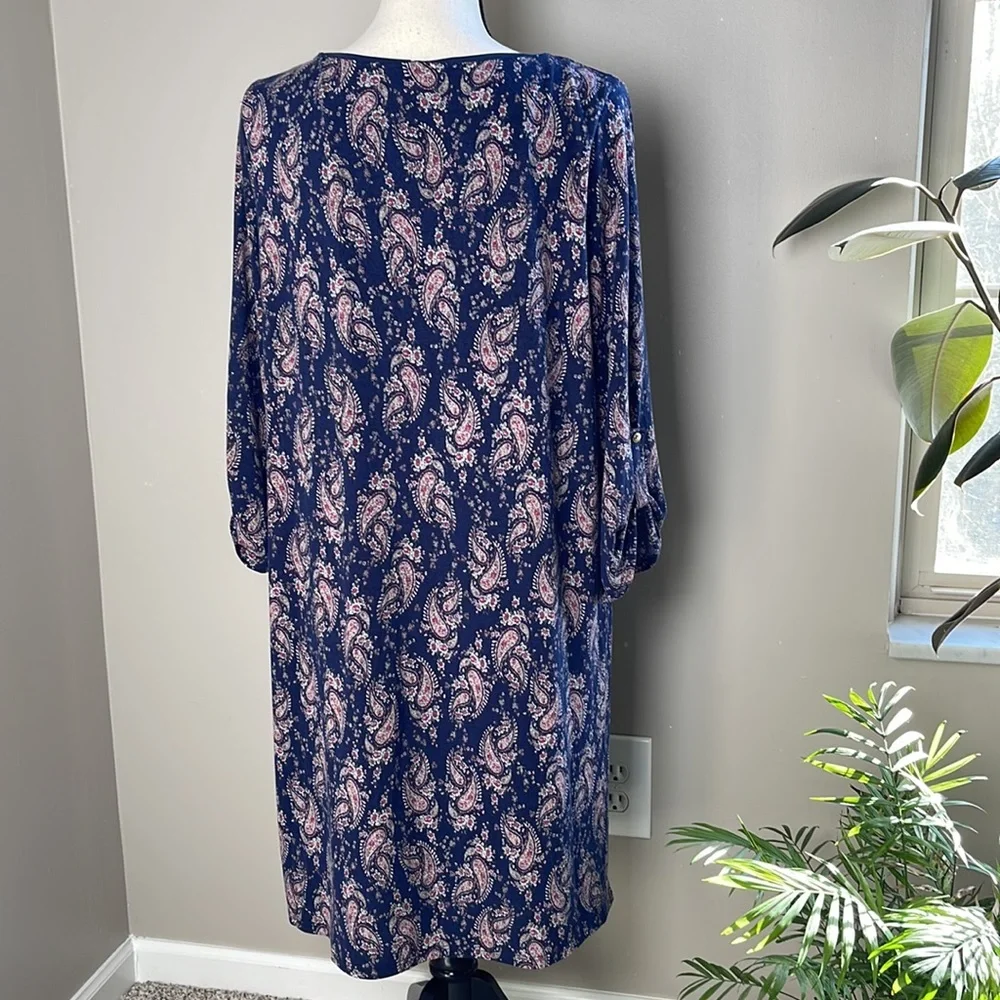 PinkBlush Maternity Paisley Elbow Length Sleeve  Dress  Size XL NWT